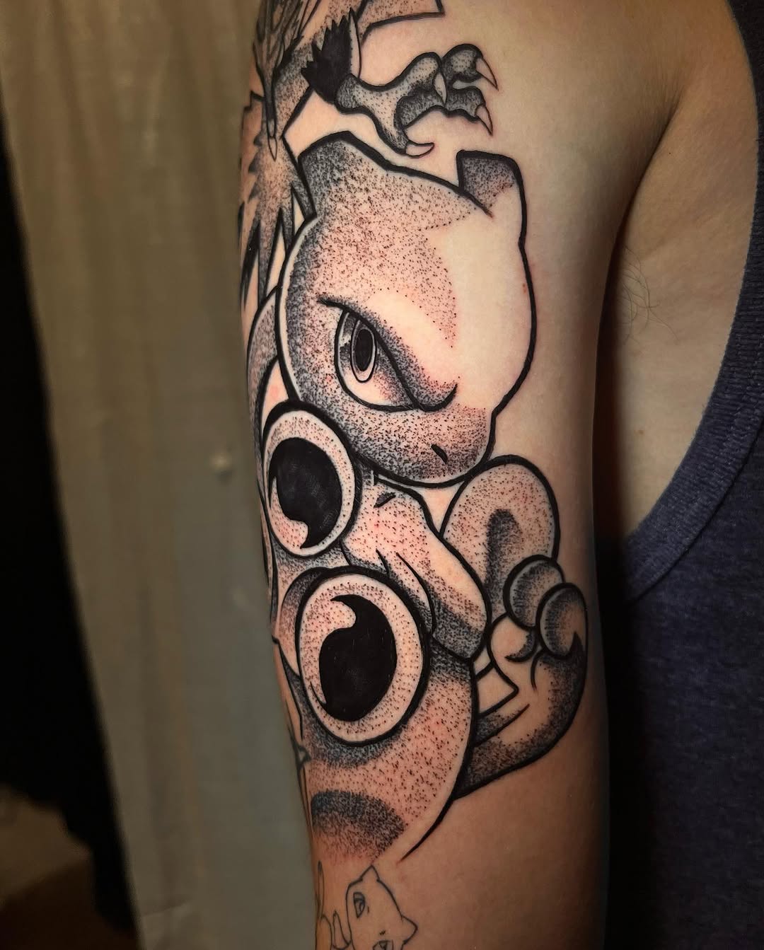 Tattoo by @inkedbypanezo — dotwork, anime