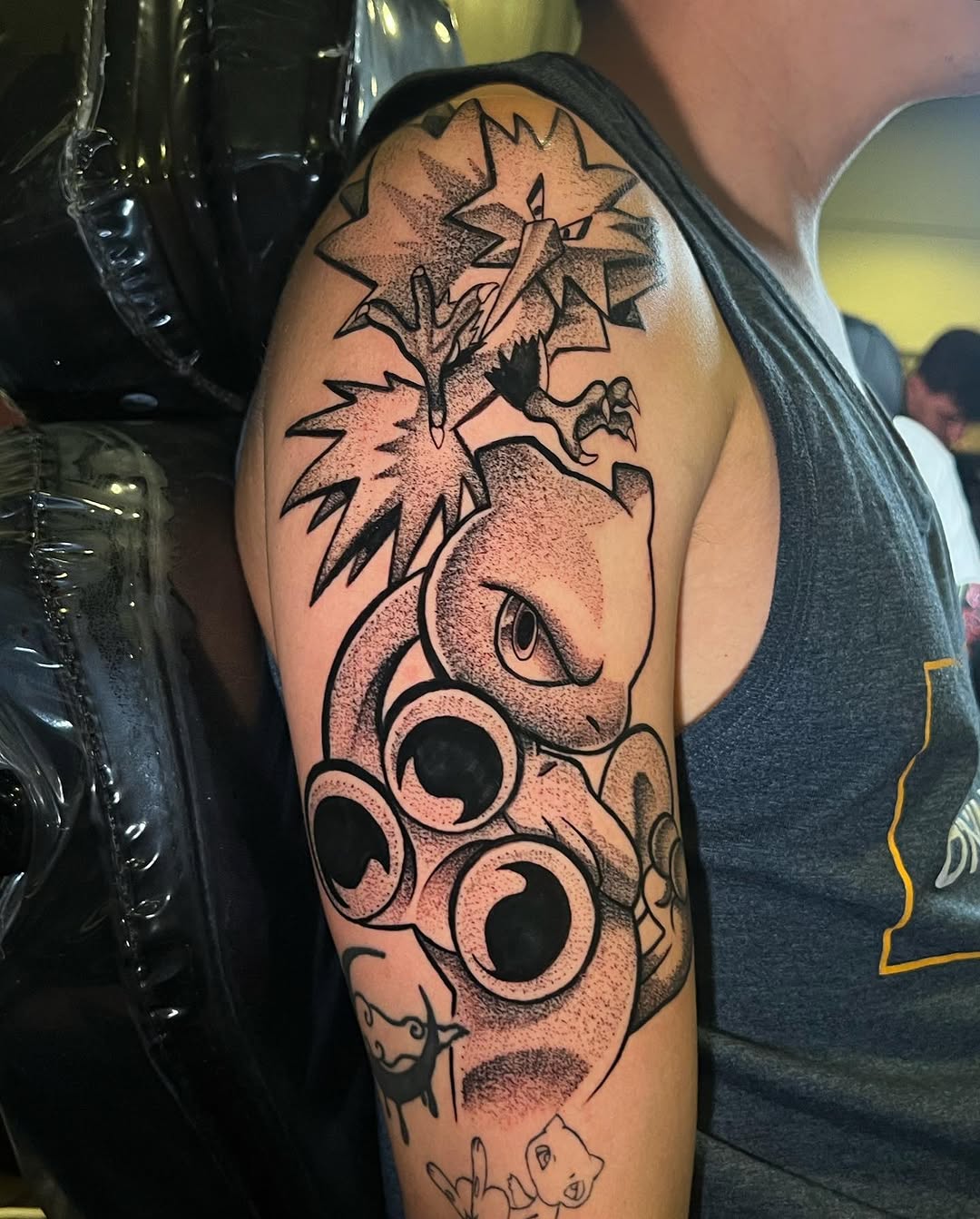 Tattoo by @inkedbypanezo — black_and_grey, anime