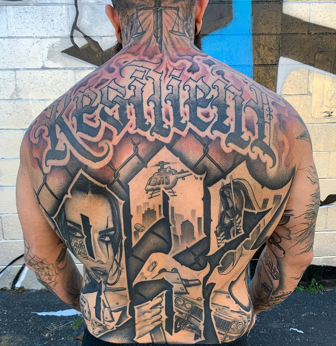 Tattoo by @dirtyletters937 — black_and_grey, lettering_script