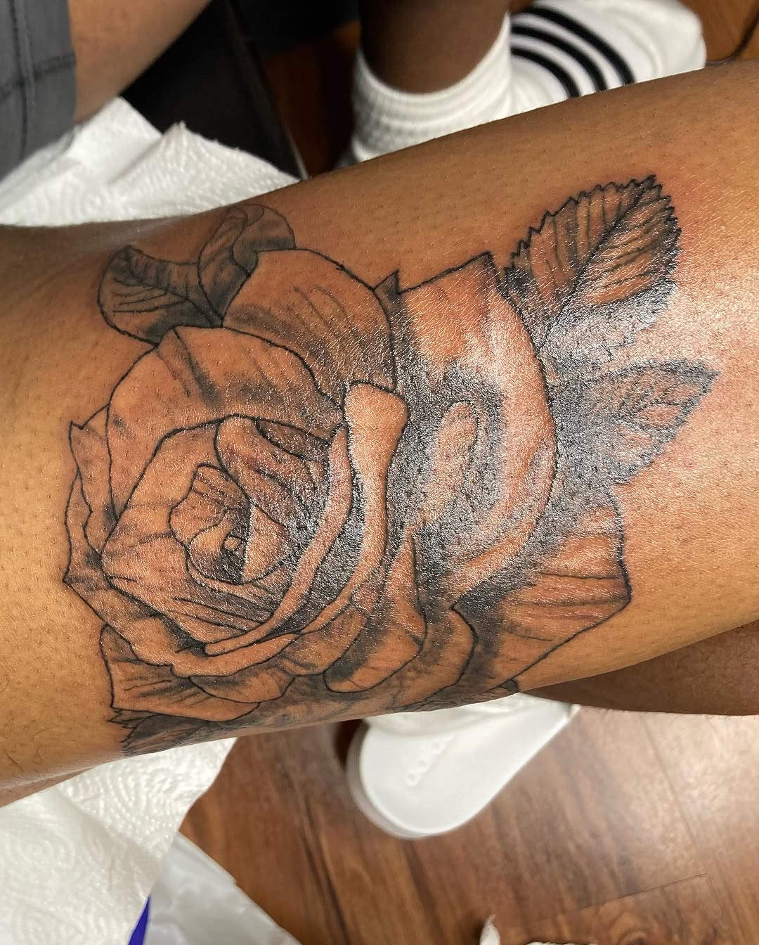 Tattoo by @cmoreink — black_and_grey, realism