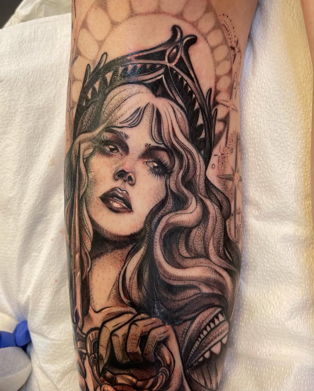 Tattoo by @judes_draws — black_and_grey, realism