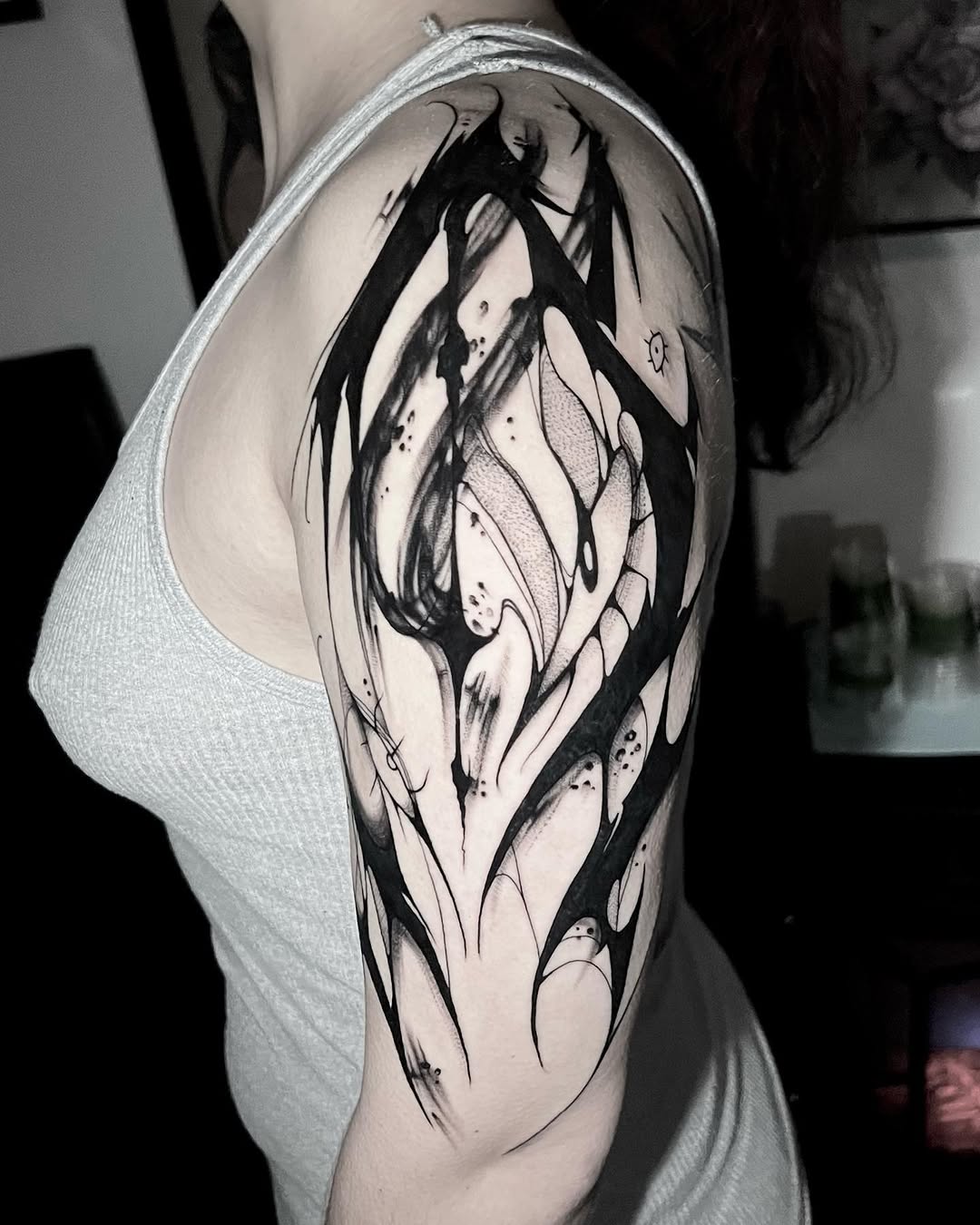 Tattoo by @connellytaittattoo โ blackwork, trash_polka