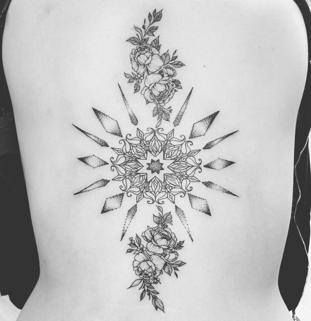 Tattoo by @jeffkaithtattoos — dotwork, ornamental
