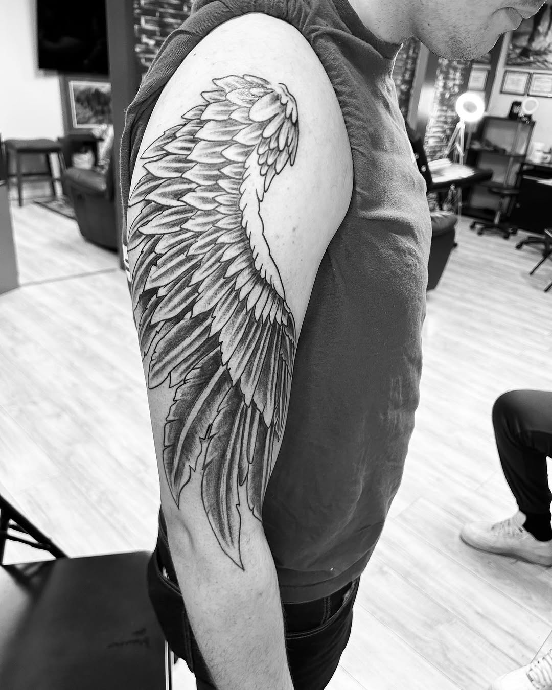 Tattoo by @jeffkaithtattoos — black_and_grey, realism