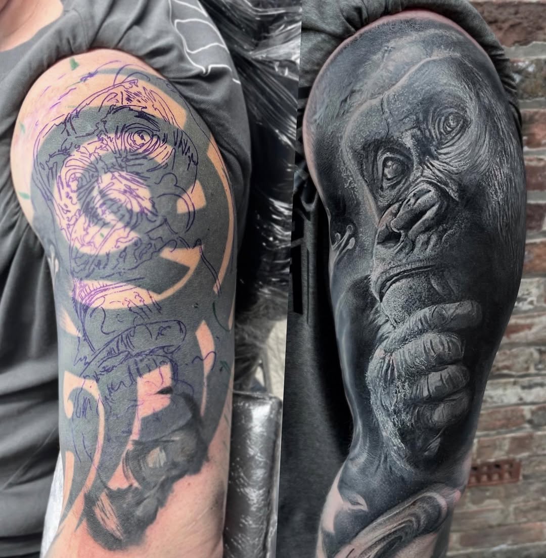 Tattoo by @robdansontattoo — realism, black_and_grey