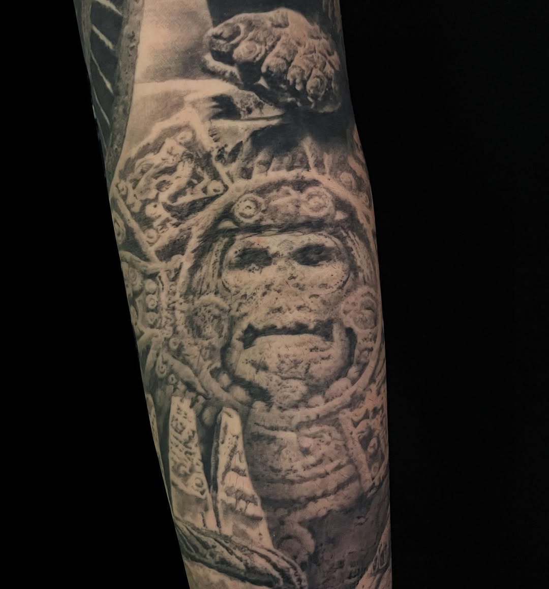 Tattoo by @karibarbatattoo — realism, black_and_grey