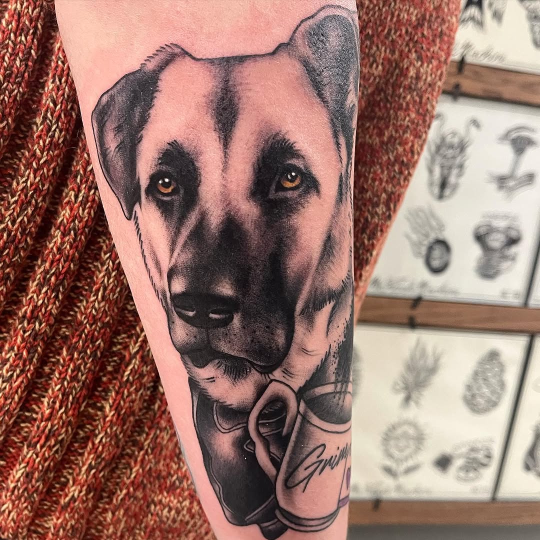 Tattoo by @fearlessfoxes — realism, black_and_grey