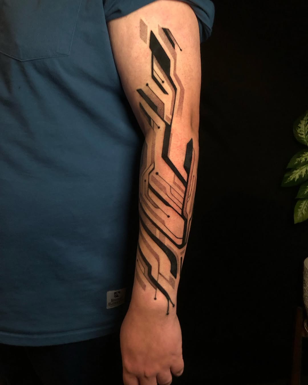 Tattoo by @orb_ink — geometric, illustrative