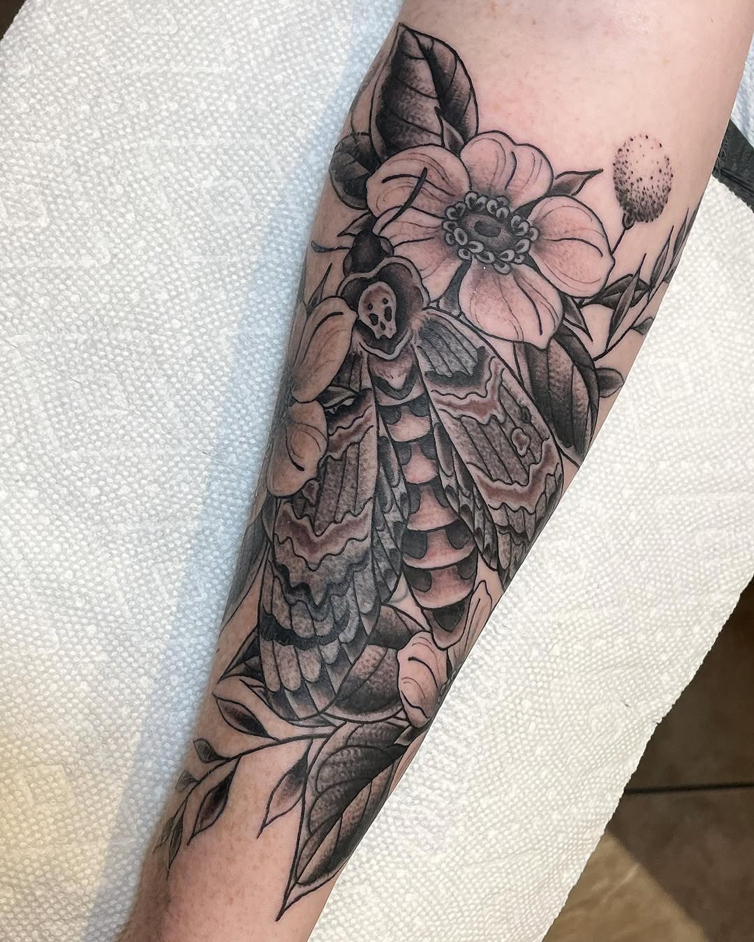 Tattoo by @julietattoos — black_and_grey, realism