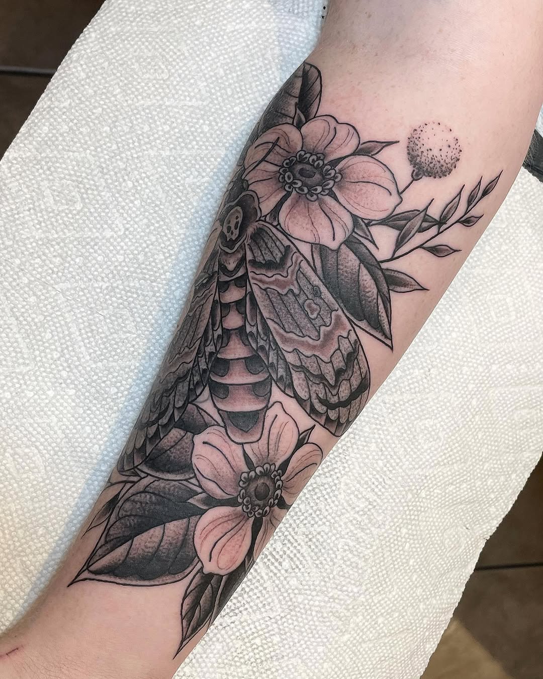 Tattoo by @julietattoos — black_and_grey, realism