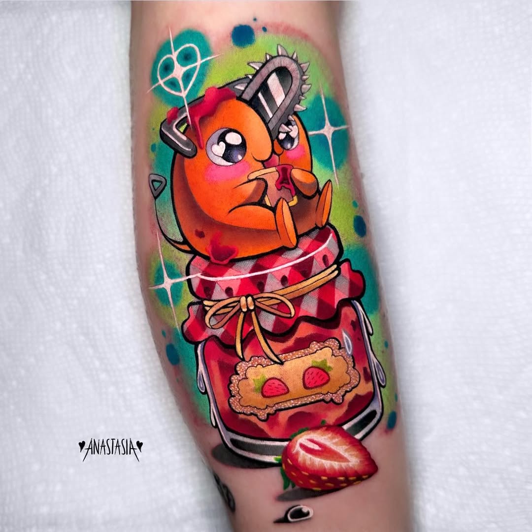 Tattoo by @tamagothchick β new_school, anime