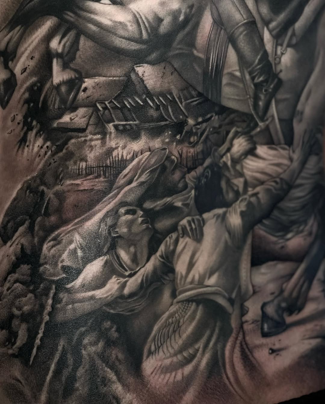 Tattoo by @linyurentattoo — realism, black_and_grey