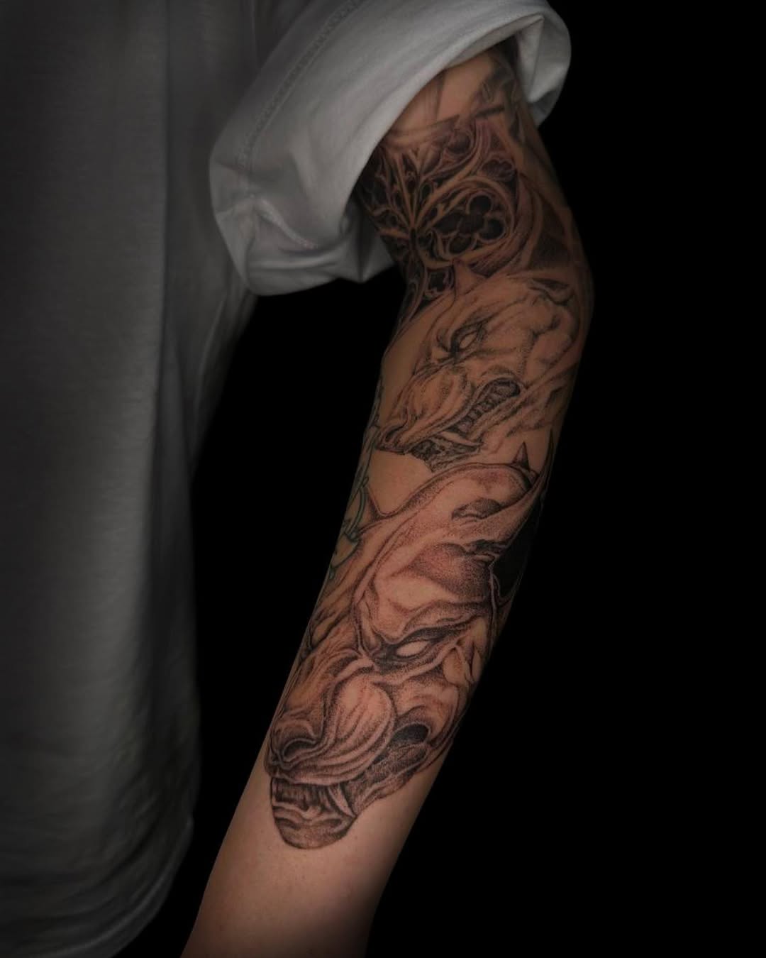 Tattoo by @artemulv — black_and_grey, dotwork