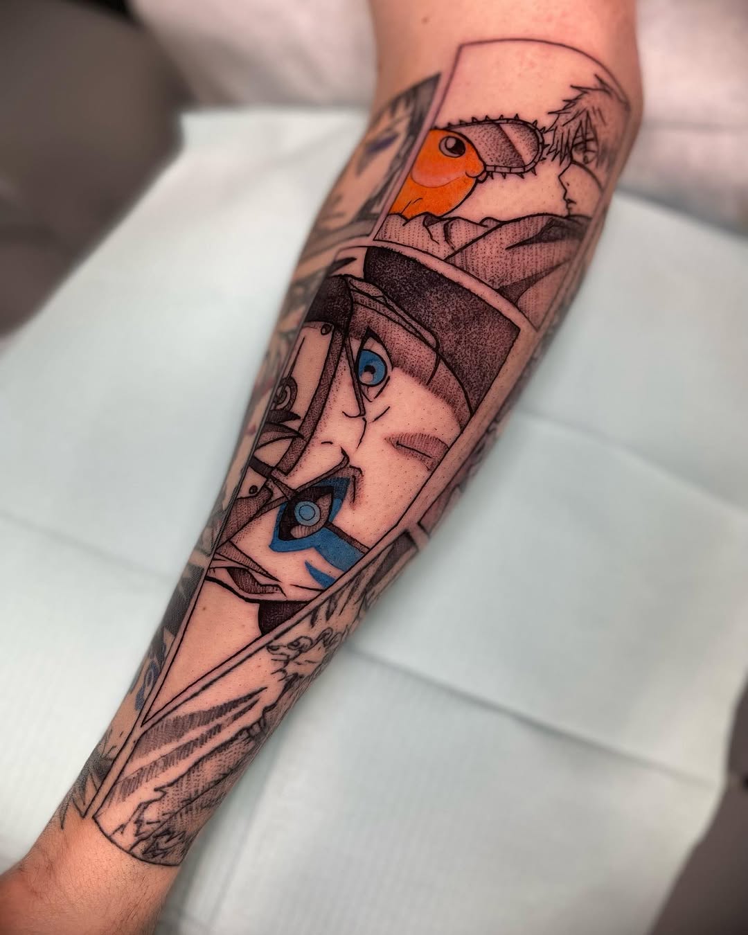 Tattoo by @jonathanharts_ — anime, black_and_grey