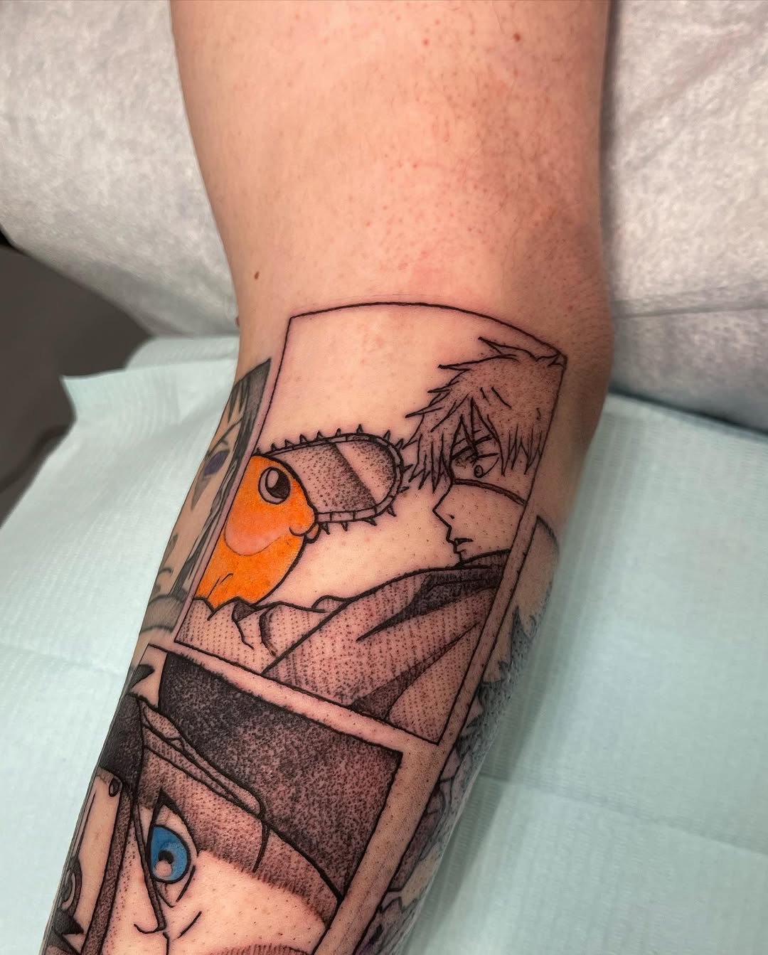 Tattoo by @jonathanharts_ — anime, dotwork
