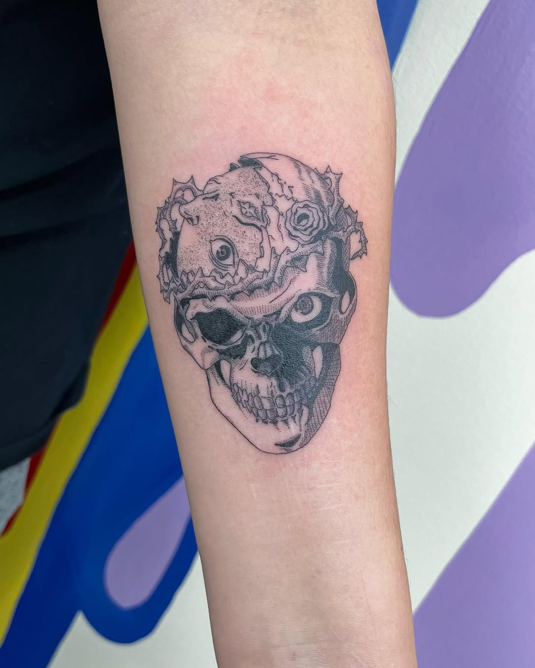 Tattoo by @neildoestattoos — black_and_grey, illustrative
