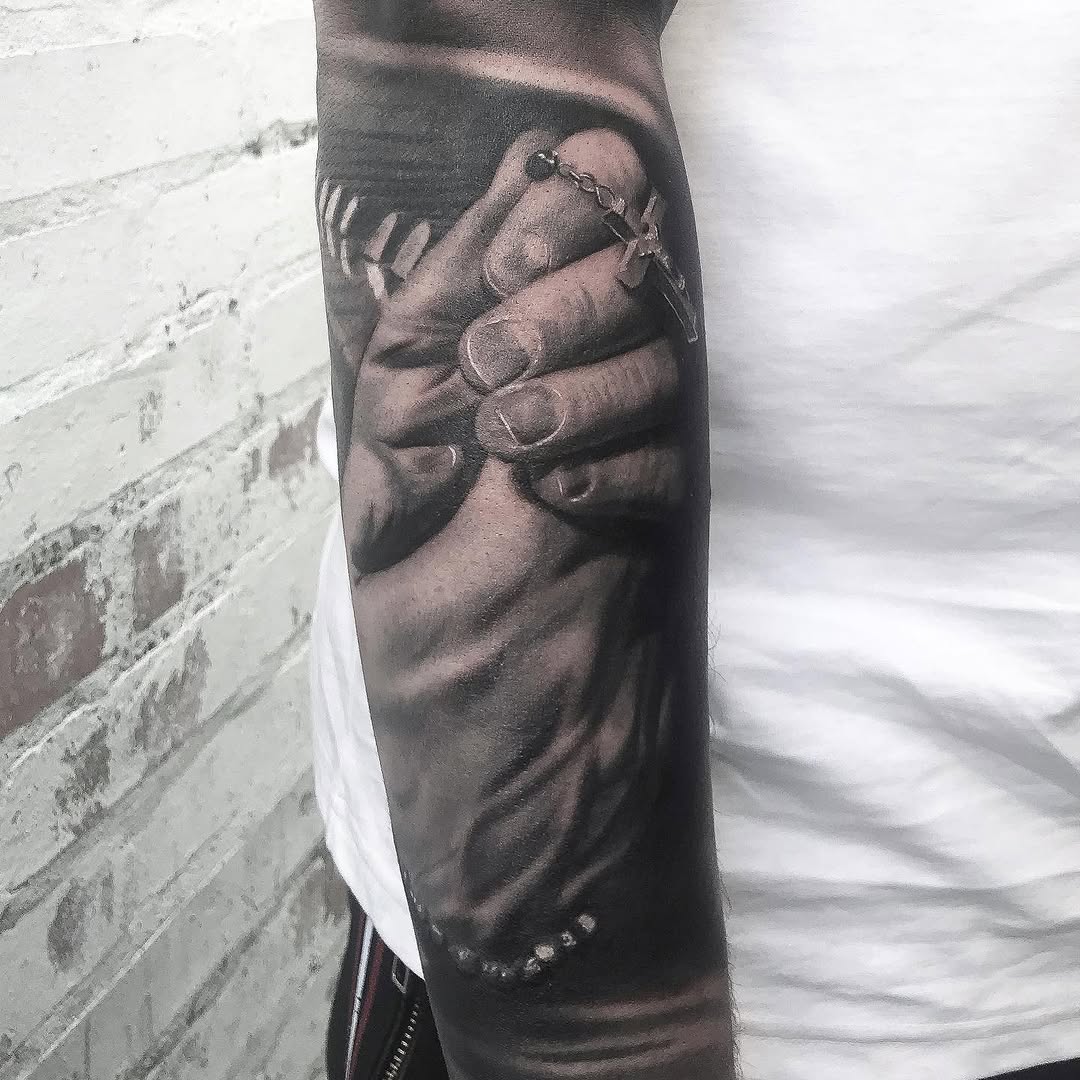 Tattoo by @kaostattooart — realism, black_and_grey