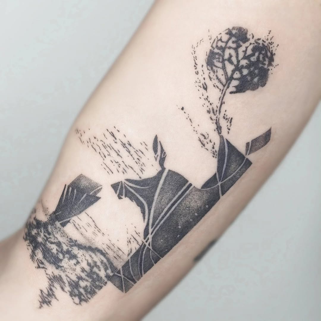 Tattoo by @whitestarling.tattoo — blackwork, illustrative