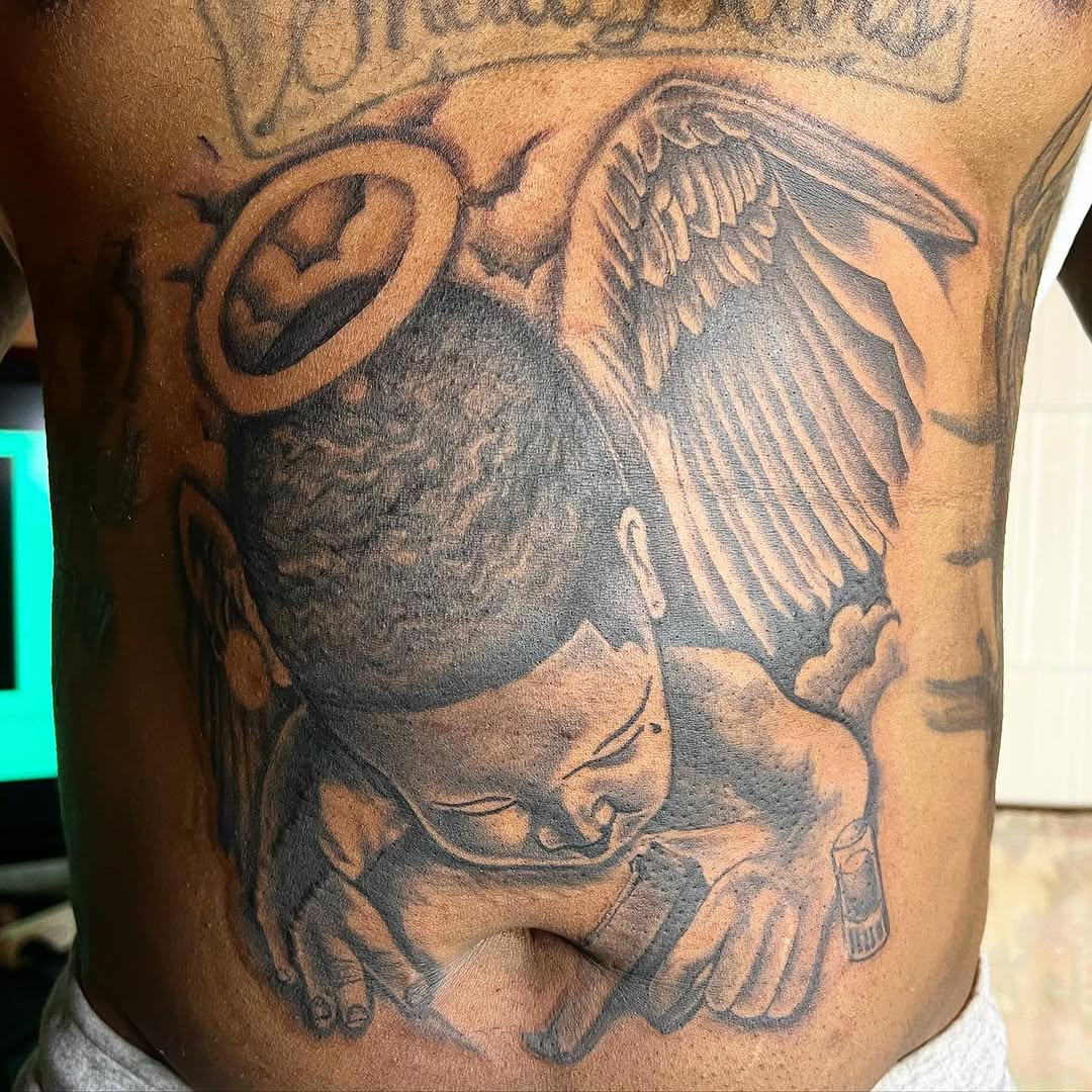 Tattoo by @newmajestyink.nj — black_and_grey, realism