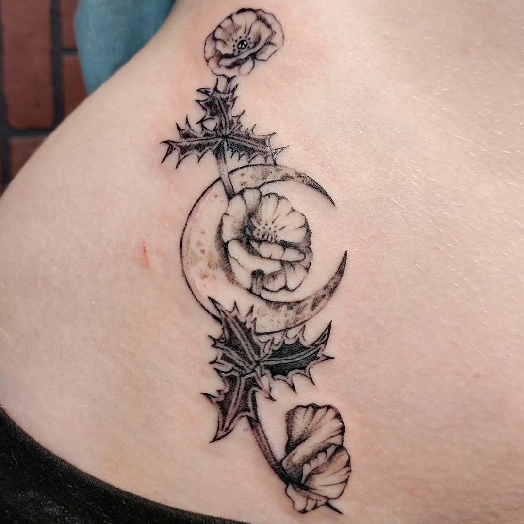 Tattoo by @harvest_moon_tattoos — black_and_grey, realism
