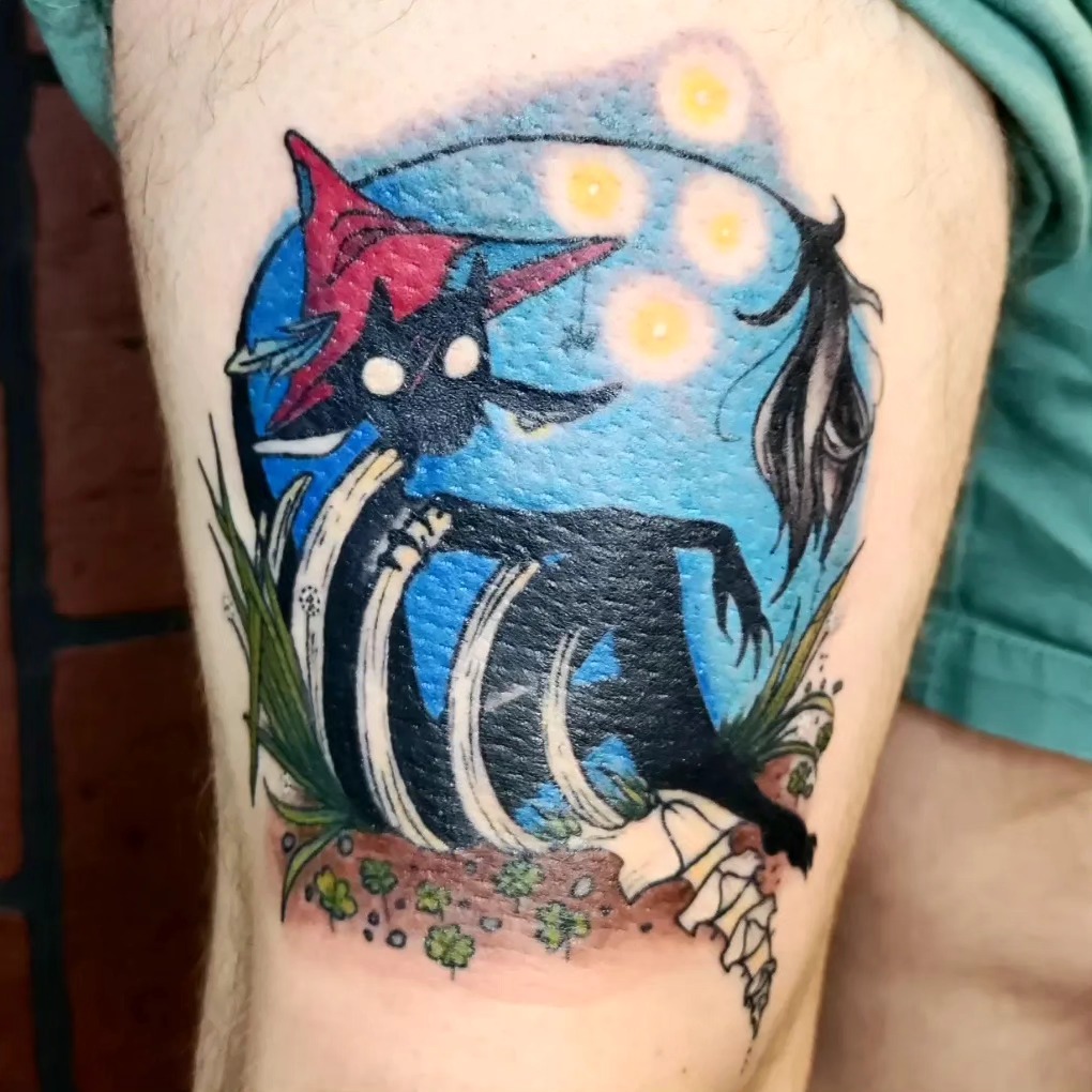 Tattoo by @harvest_moon_tattoos — illustrative, new_school