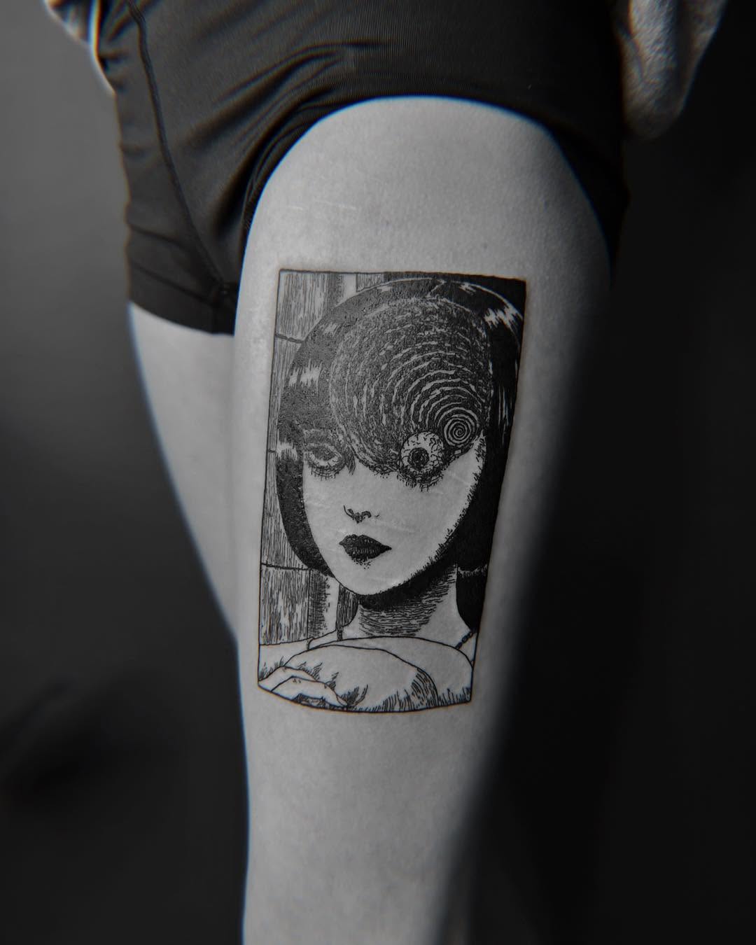 Tattoo by @aeipathy.tattoo β illustrative, black_and_grey