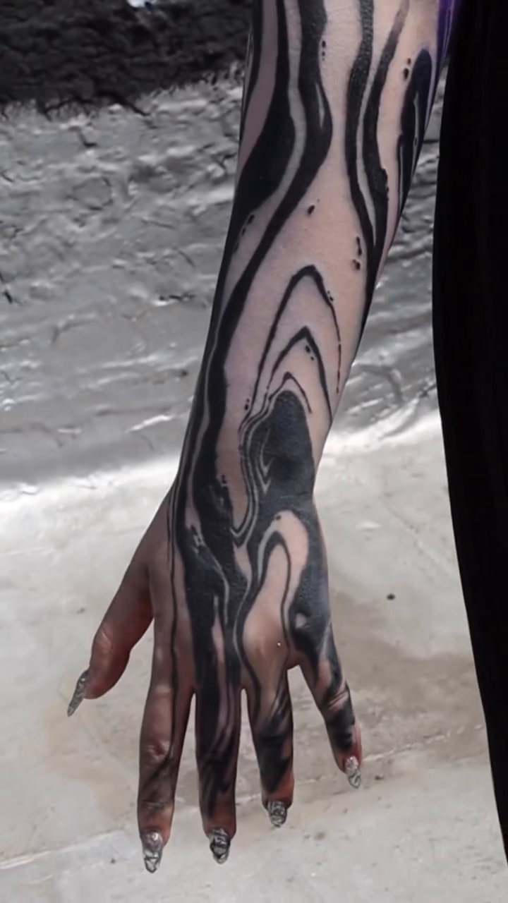 Tattoo by @project.oxo — blackwork, abstract