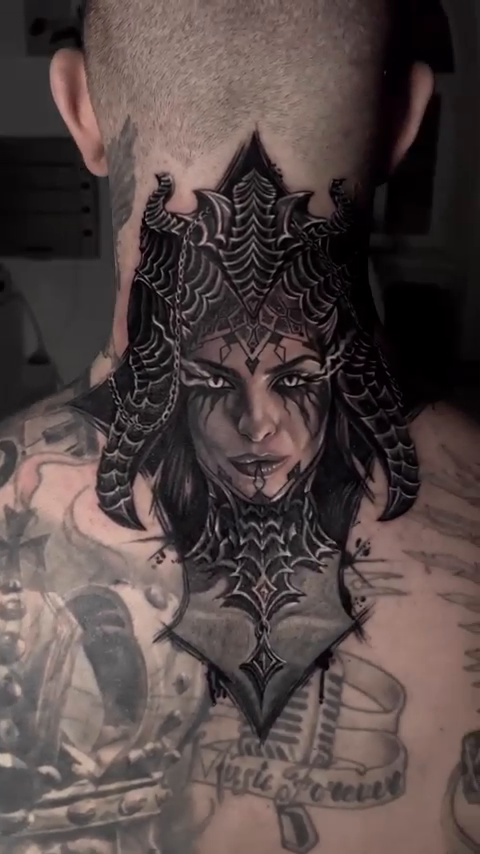 Tattoo by @kiseleva.tattoo — dark_realism, black_and_grey