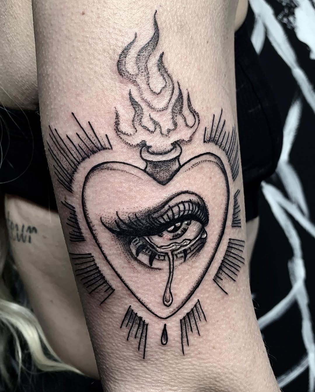 Tattoo by @leahelisabethtattoos — illustrative, black_and_grey