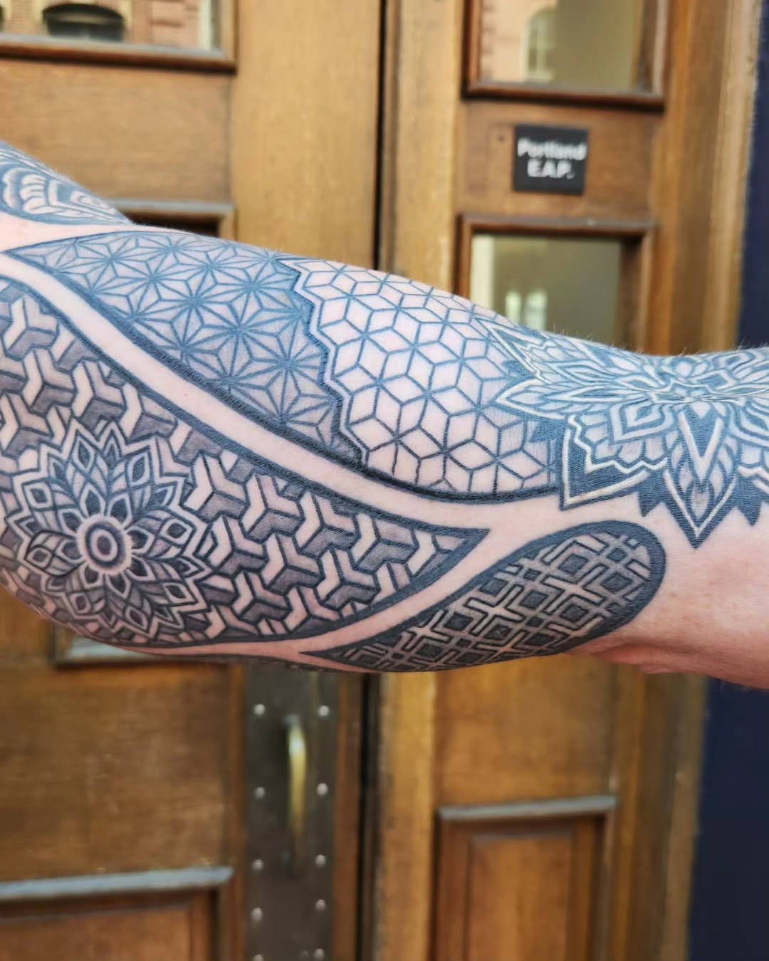 Tattoo by @ravi_chandra_tattoos — geometric, dotwork