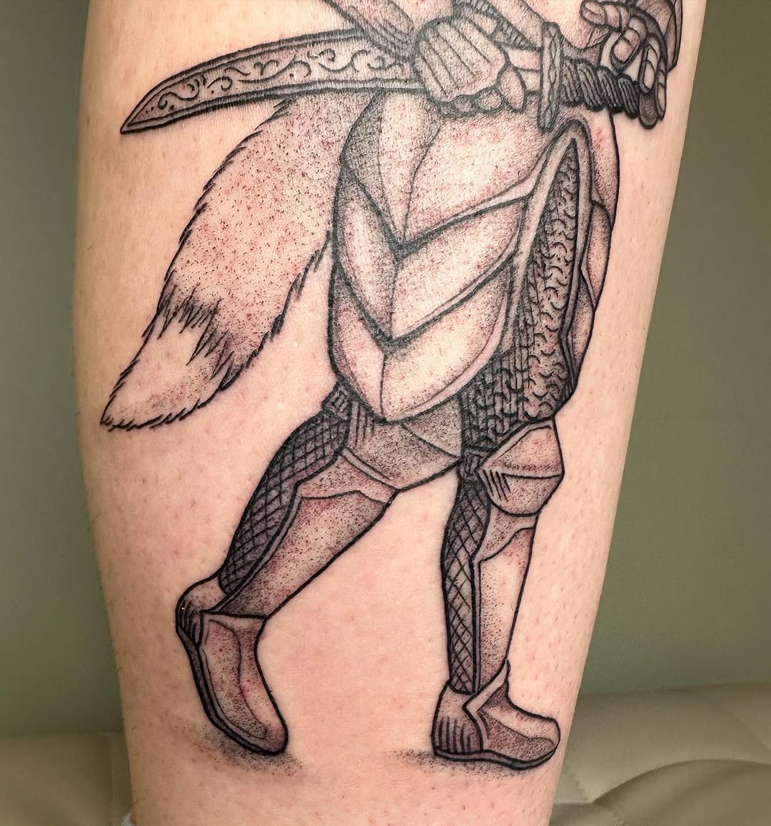 Tattoo by @hunterdoestattoos — dotwork, black_and_grey