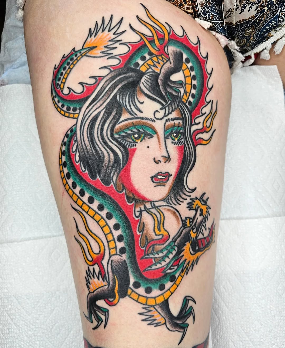 Tattoo by @tattooswithadam — american_traditional, japanese_irezumi