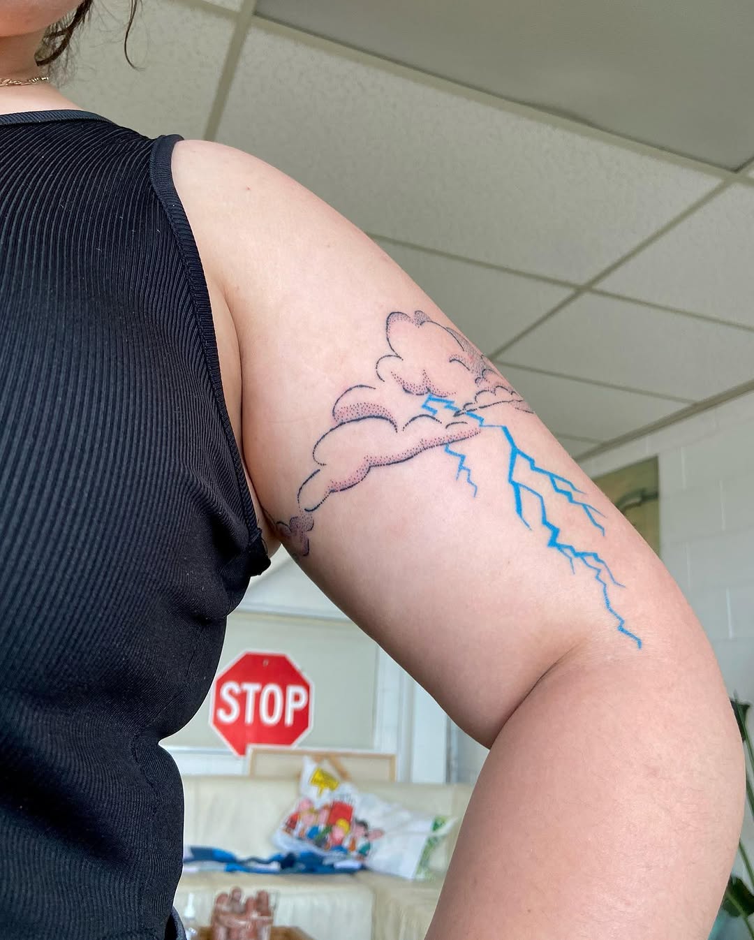 Tattoo by @mano_blue — fine_line, dotwork