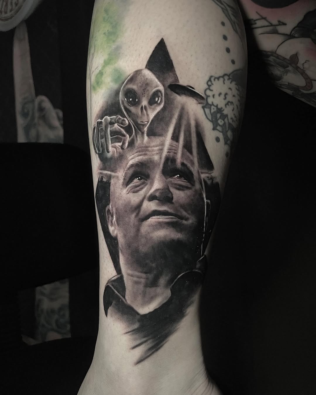 Tattoo by @kaostattooart — realism, black_and_grey