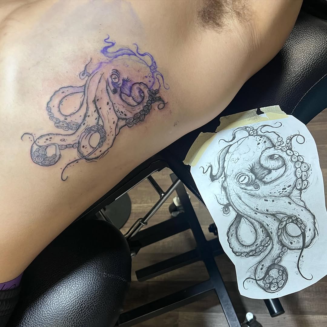 Tattoo by @jaystats03 — illustrative, black_and_grey
