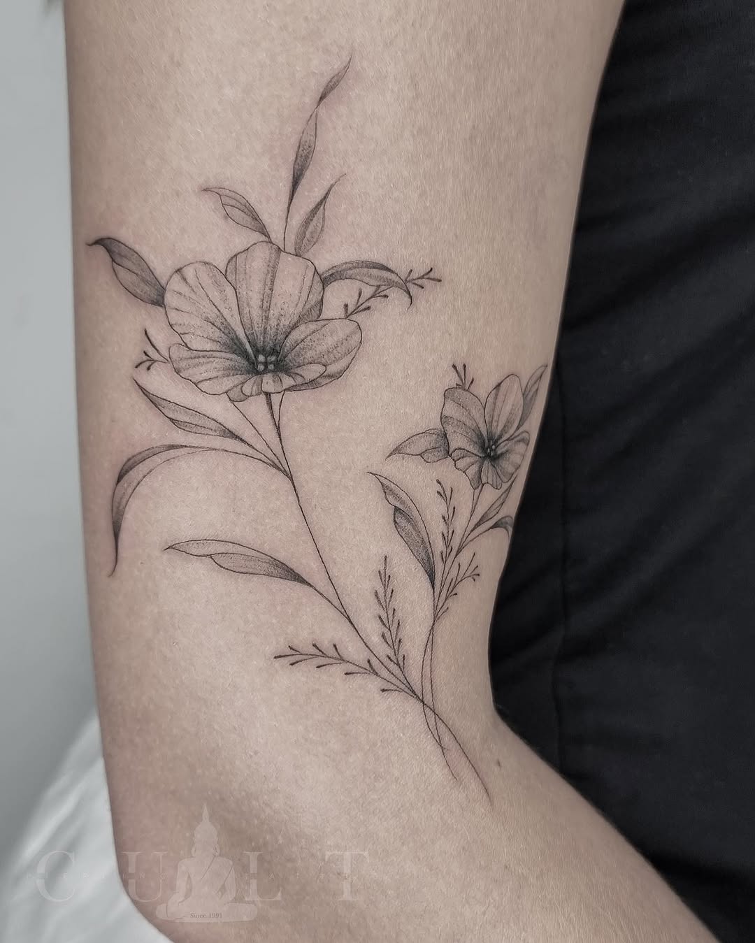Tattoo by @ink_voodoo — fine_line, black_and_grey
