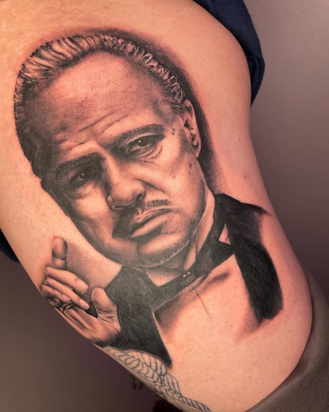 Tattoo by @hoppin.ink — realism, black_and_grey