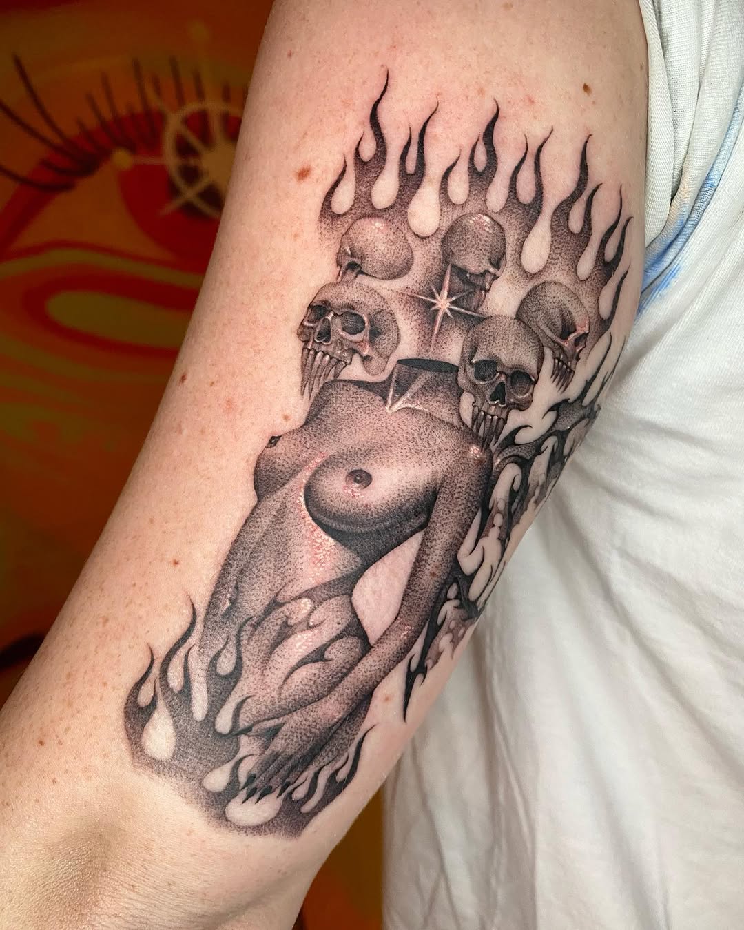 Tattoo by @cynnerrr — dotwork, dark_realism
