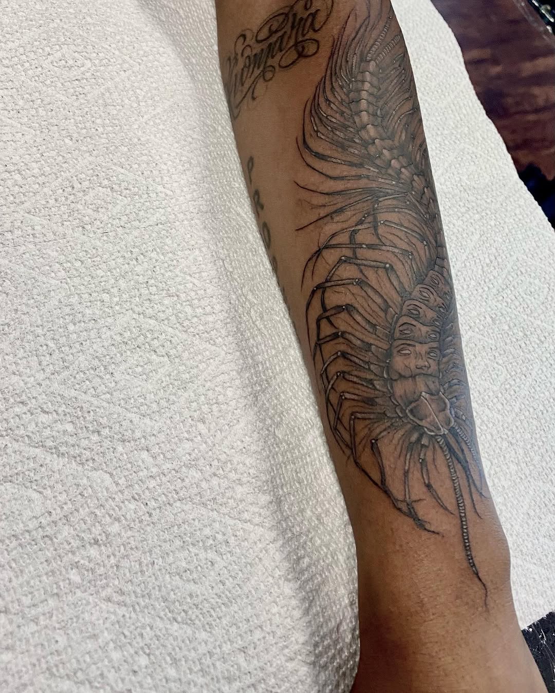 Tattoo by @l.sinatra__ — dark_realism, black_and_grey