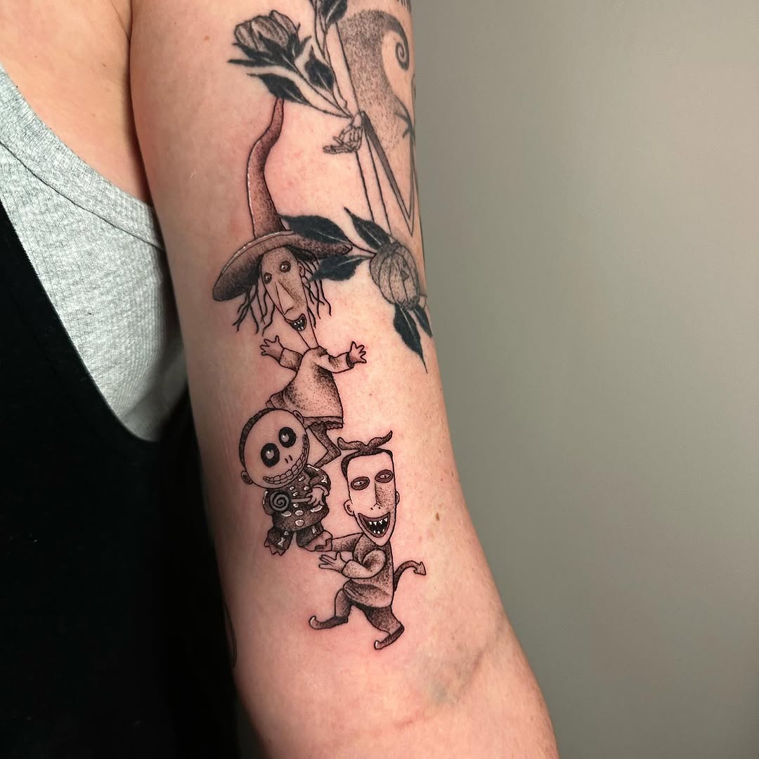 Tattoo by @taylornichole.tattoos — illustrative, black_and_grey