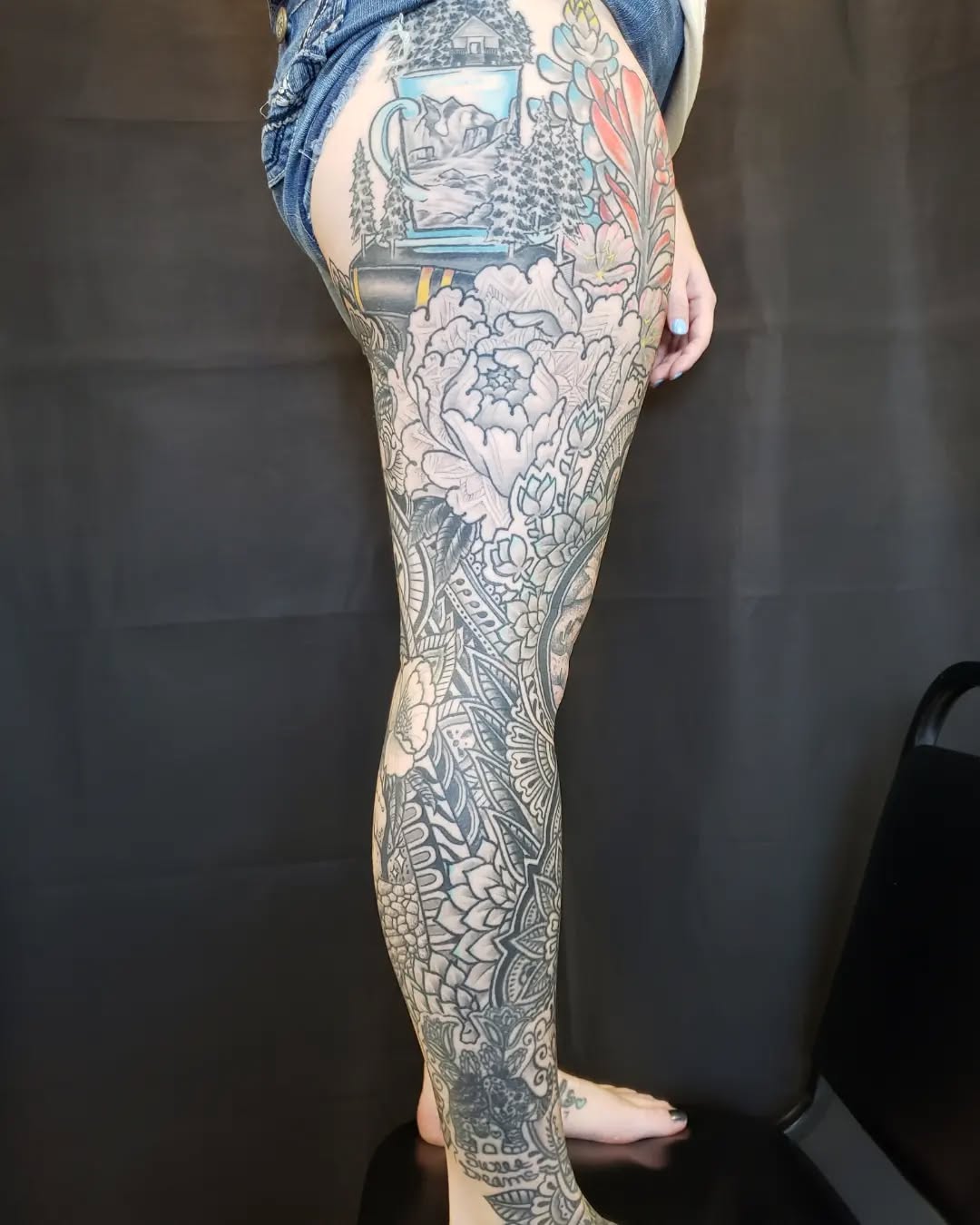 Tattoo by @dustintouchton — black_and_grey, ornamental