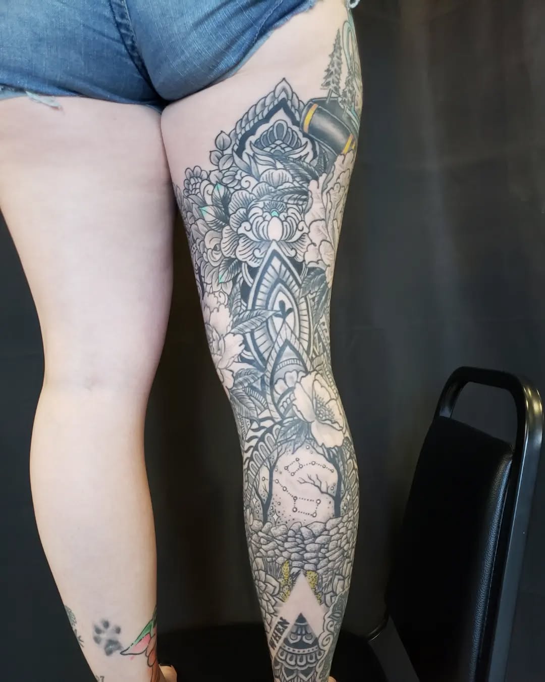 Tattoo by @dustintouchton — black_and_grey, ornamental