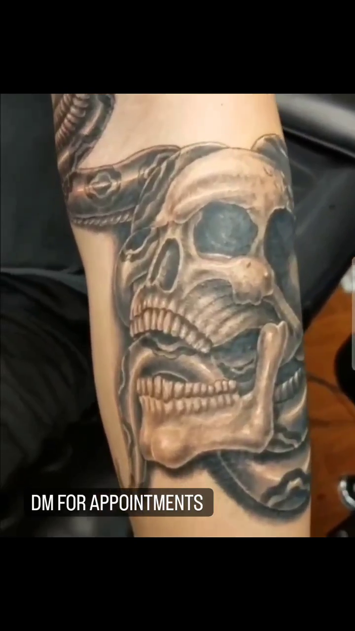 Tattoo by @tattoofkr — black_and_grey, realism