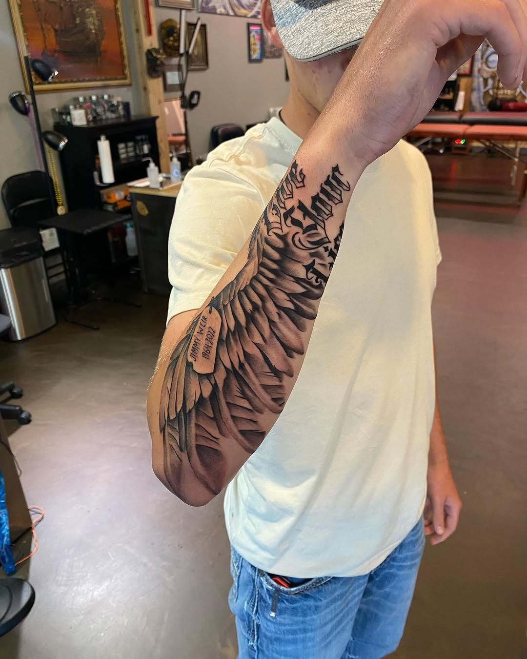 Tattoo by @codywolfetattoo โ realism, lettering_script