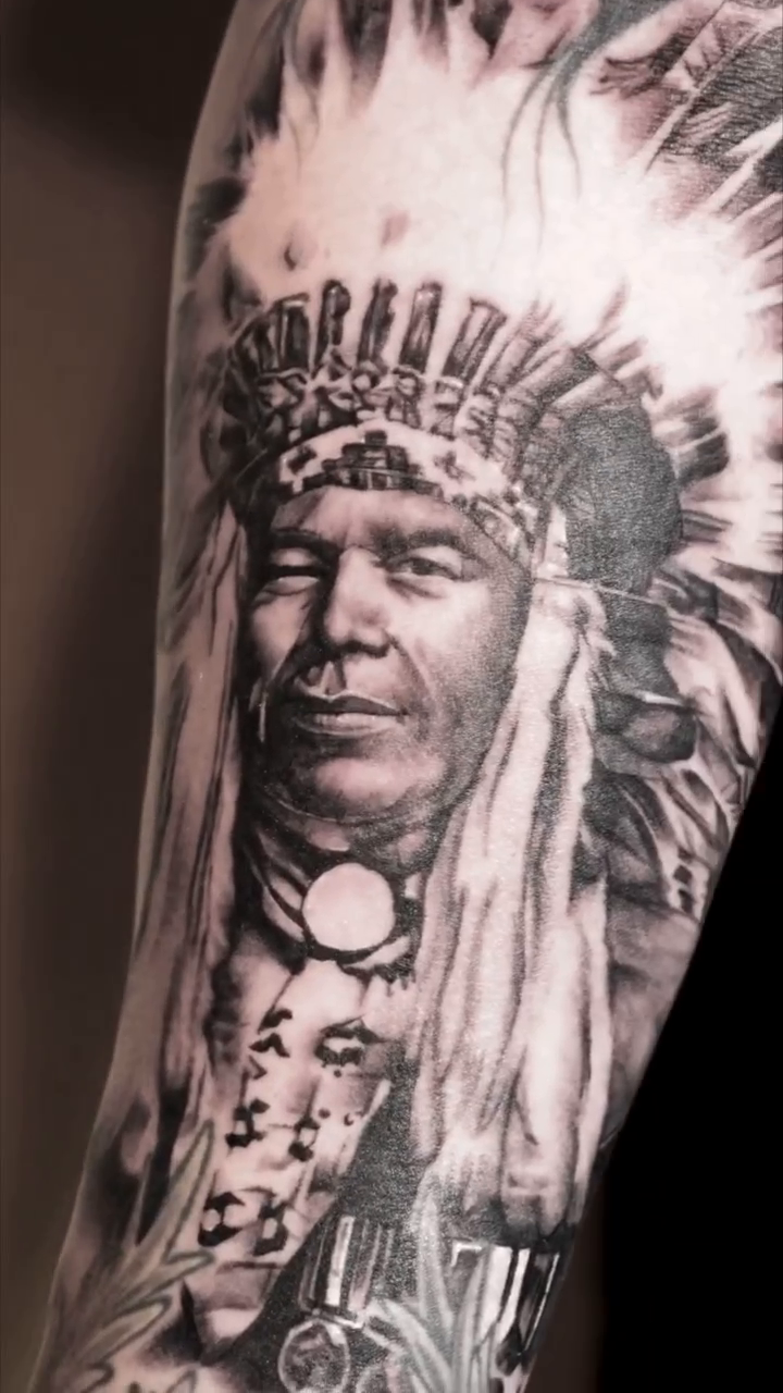 Tattoo by @mannyfacestattoo โ realism, black_and_grey