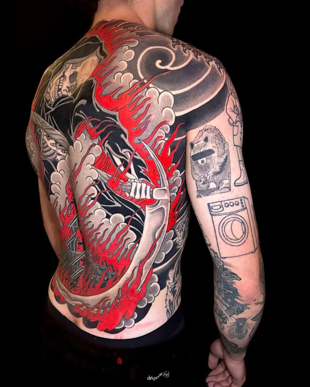 Tattoo by @meanoldtim — japanese_irezumi, blackwork