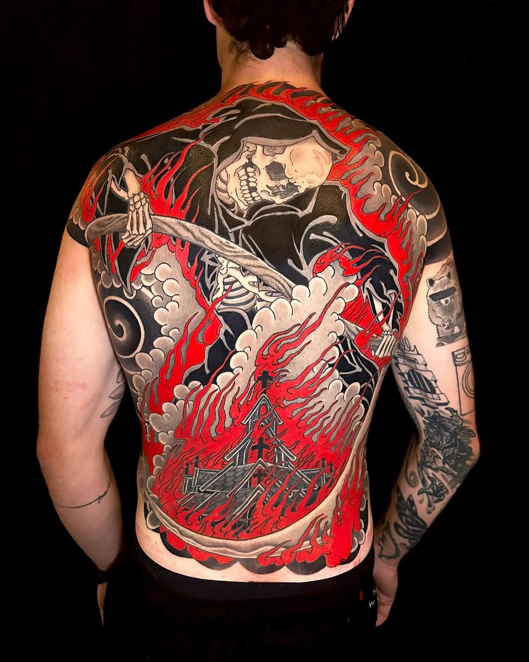 Tattoo by @meanoldtim — japanese_irezumi, blackwork