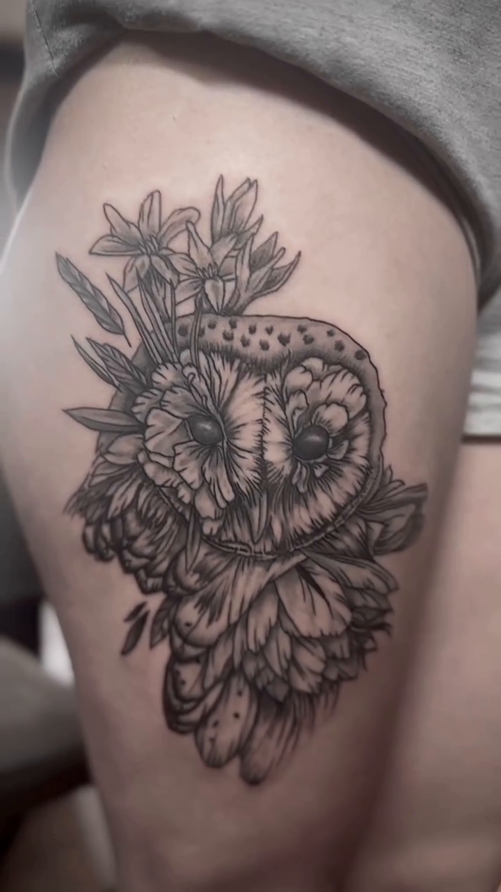 Tattoo by @tat.suey.ink — black_and_grey, realism