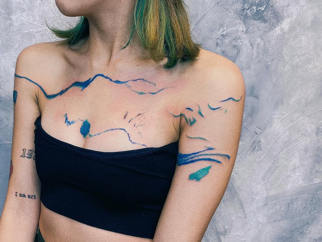 Tattoo by @tattoo_edith_mars — watercolor, minimalist