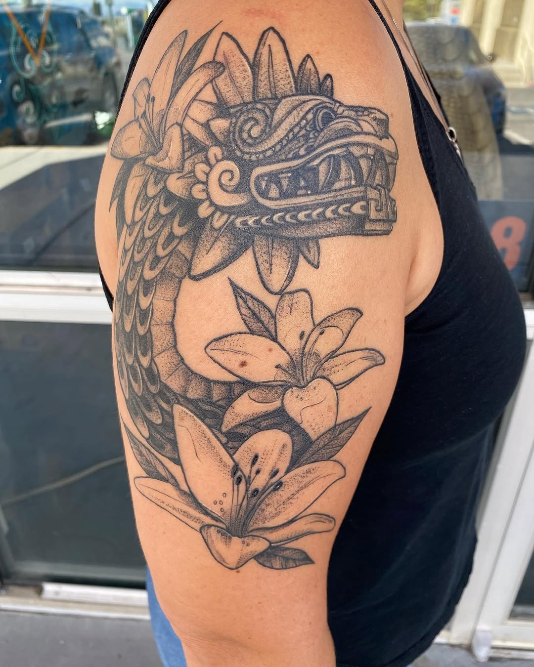 Tattoo by @kylehtattoo — black_and_grey, dotwork